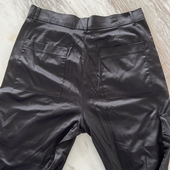 ZARA stylish SILKY BLACK CARGO PANTS - Trousers - Picture 6 of 8